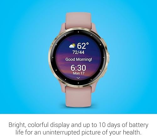 Miniatura 4 de Garmin Venu 3S, reloj inteligente GPS con pantalla AMOLED, rosa polvo  Características avanzadas de salud y fitness, hasta 10 días de duración de la