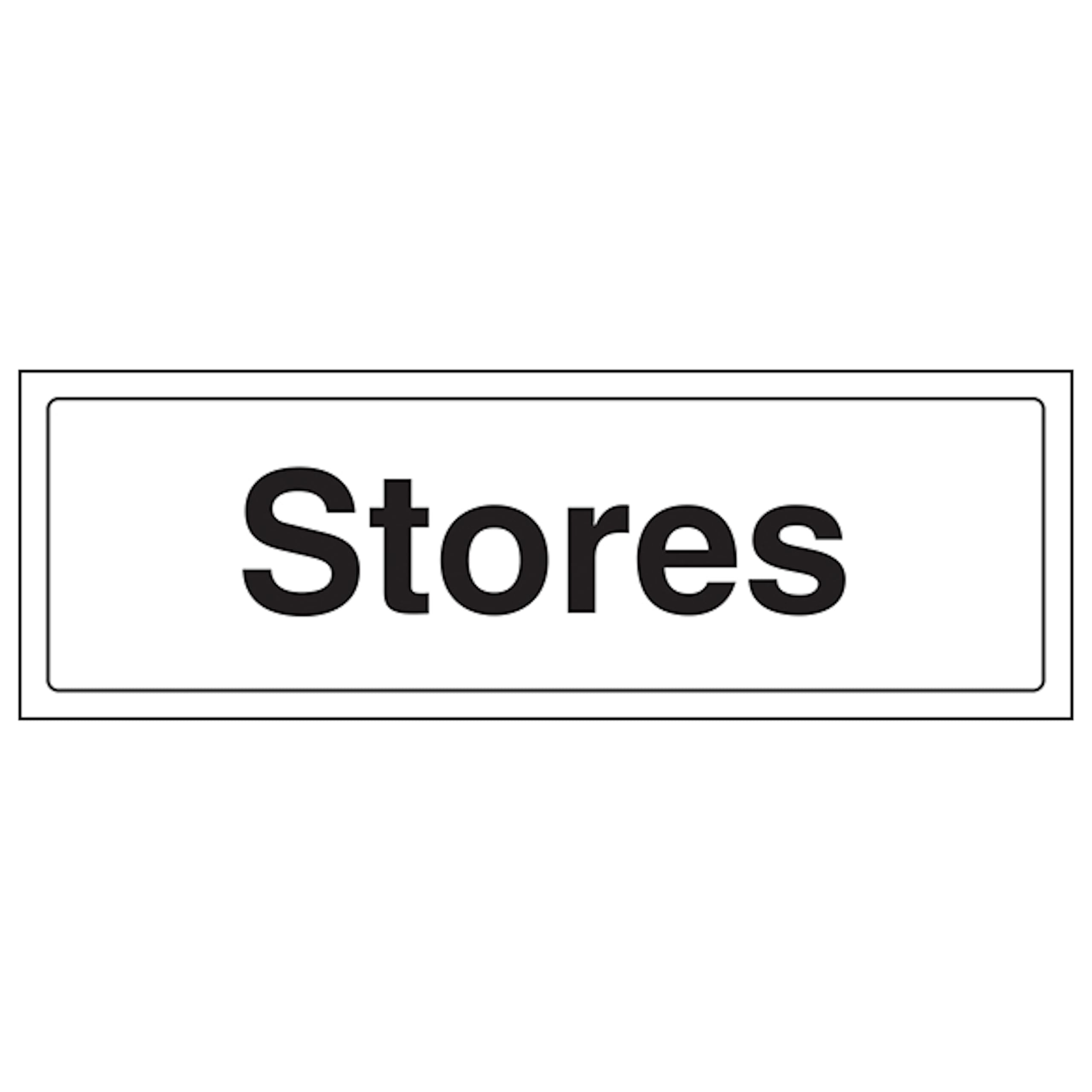 V Safety Stores - Landscape 300 x 100 mm - Self Adhesive Vinyl - Aluminium Effect Safety Sign