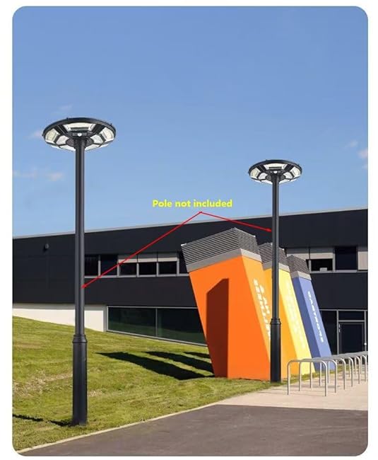 Solar LED Post Light Head, UFO Design, Outdoor Commercial Area Lighting (Pole Not Included)