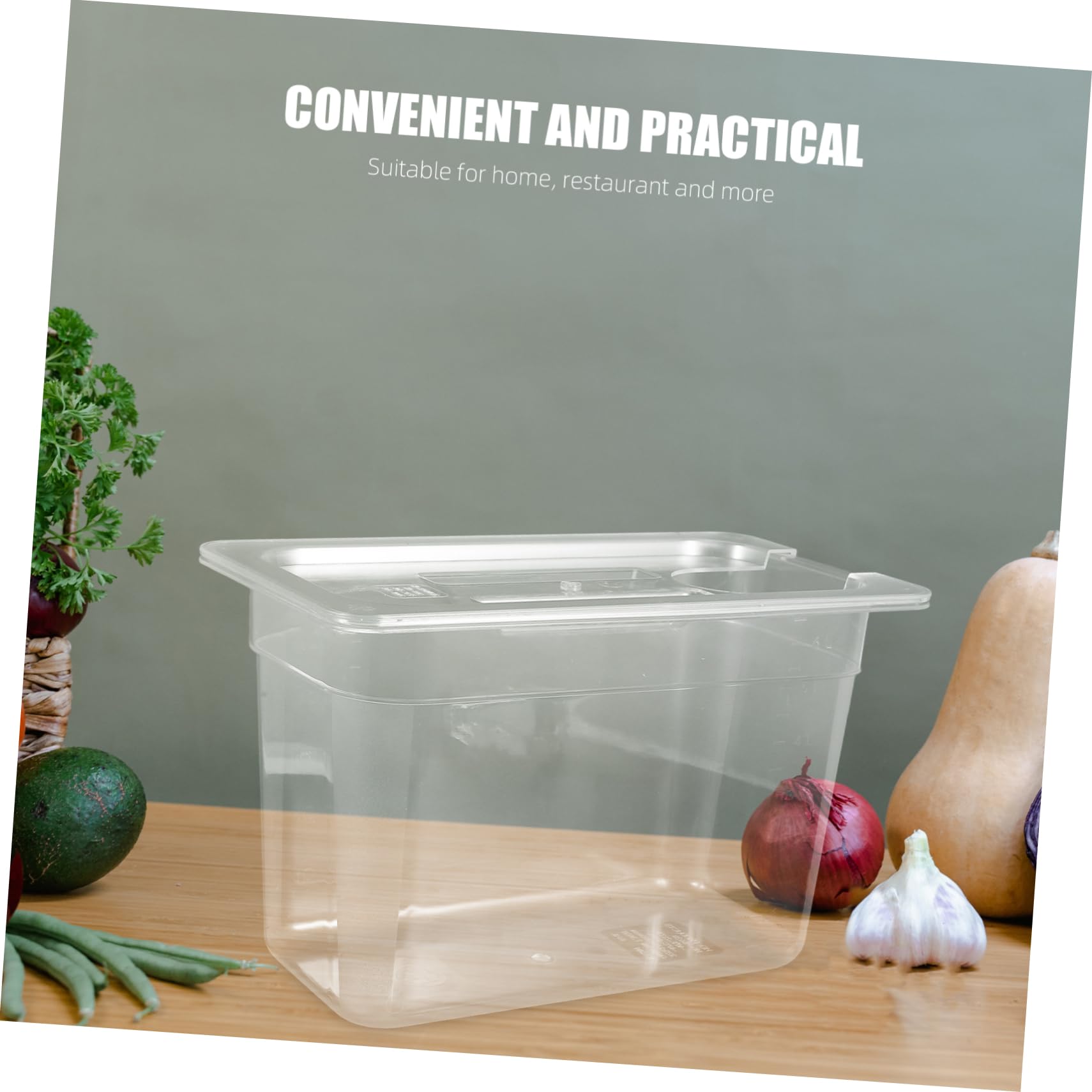 Gatuida Recipiente de Cocción Lenta Tapa Resistente y Visibilidad Cristalina de 6l para Sous-vide, Caja de Almacenamiento Transparente de PC para Cocina y Restaurante