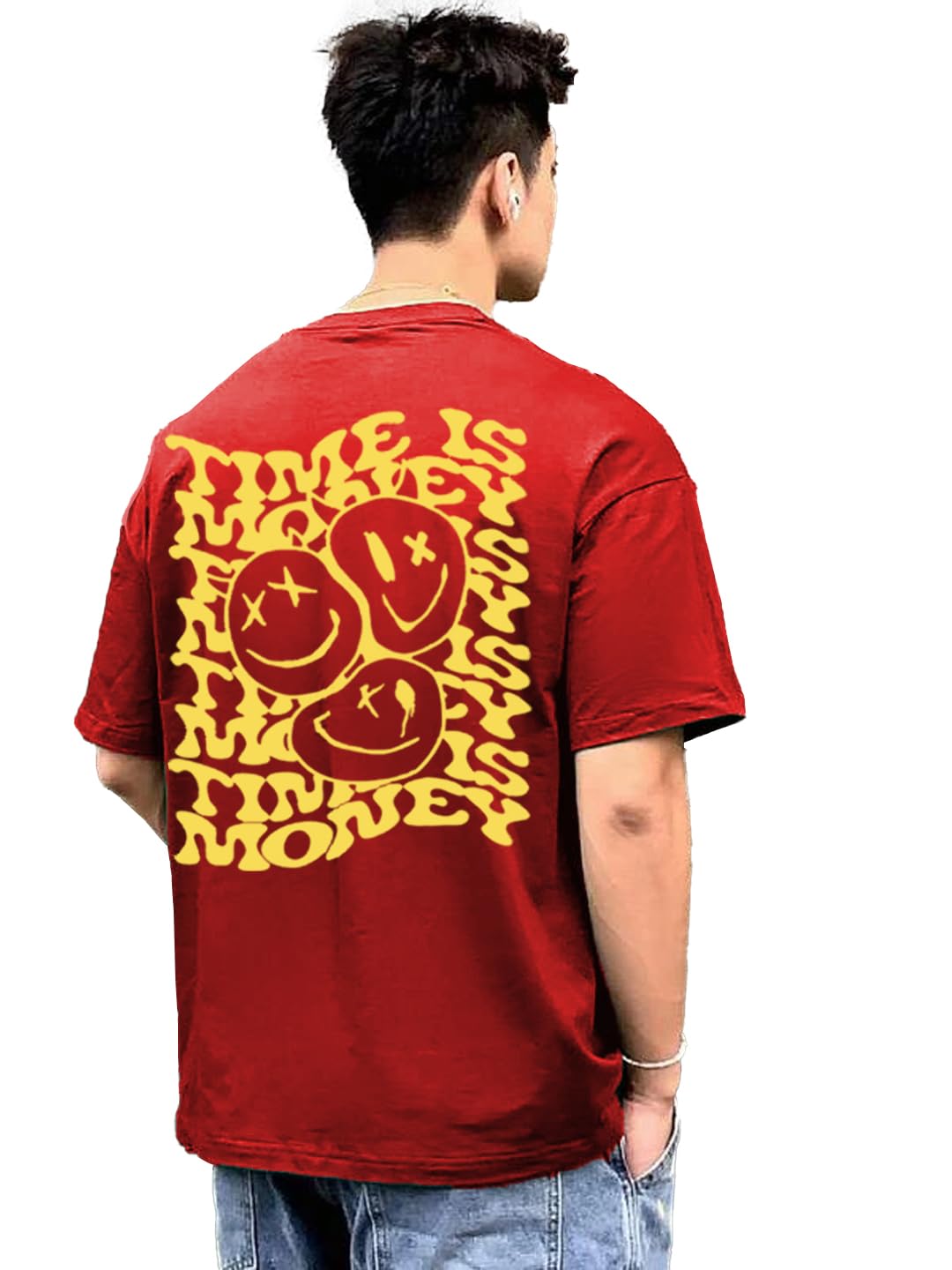 MANSLOOK Printed Oversized T-Shirts for Men | Drop Shoulder T-Shirt for Men