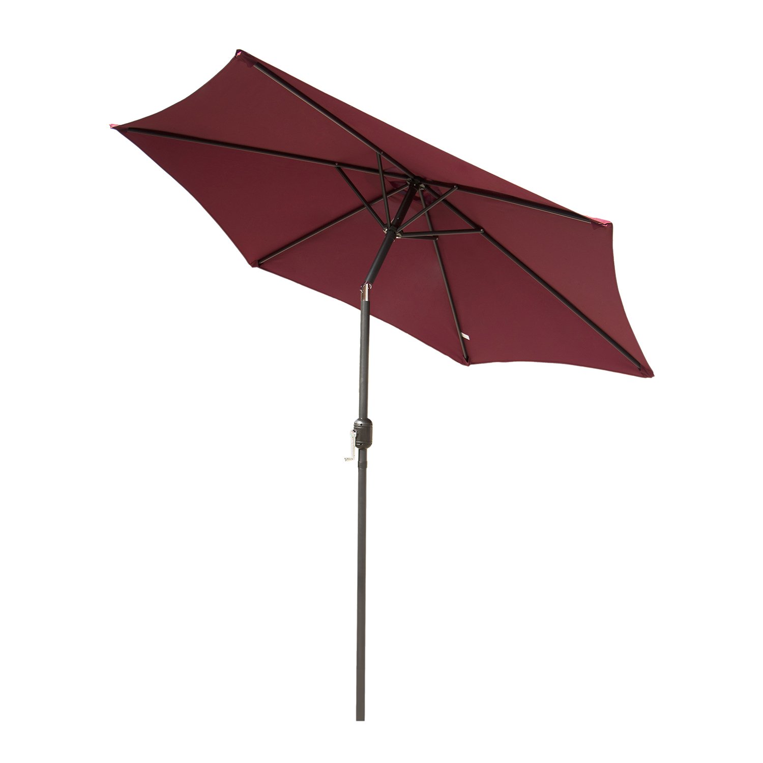 Sliverylake 8ft Outdoor Patio Umbrella Aluminum 6 Sturdy Ribs Market Table Umbrella With Push Button Tilt And Crank Burgundy Buy Online In Brunei At Desertcart