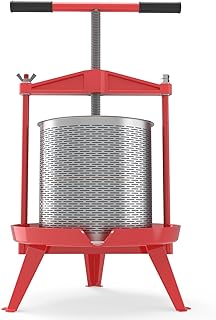 EJWOX Fruit Wine Press 3.69 Gal - Heavy-duty T-Handle & Cross-beam, Stainless Steel Juice Maker for Apple, Grape, Home Brewing