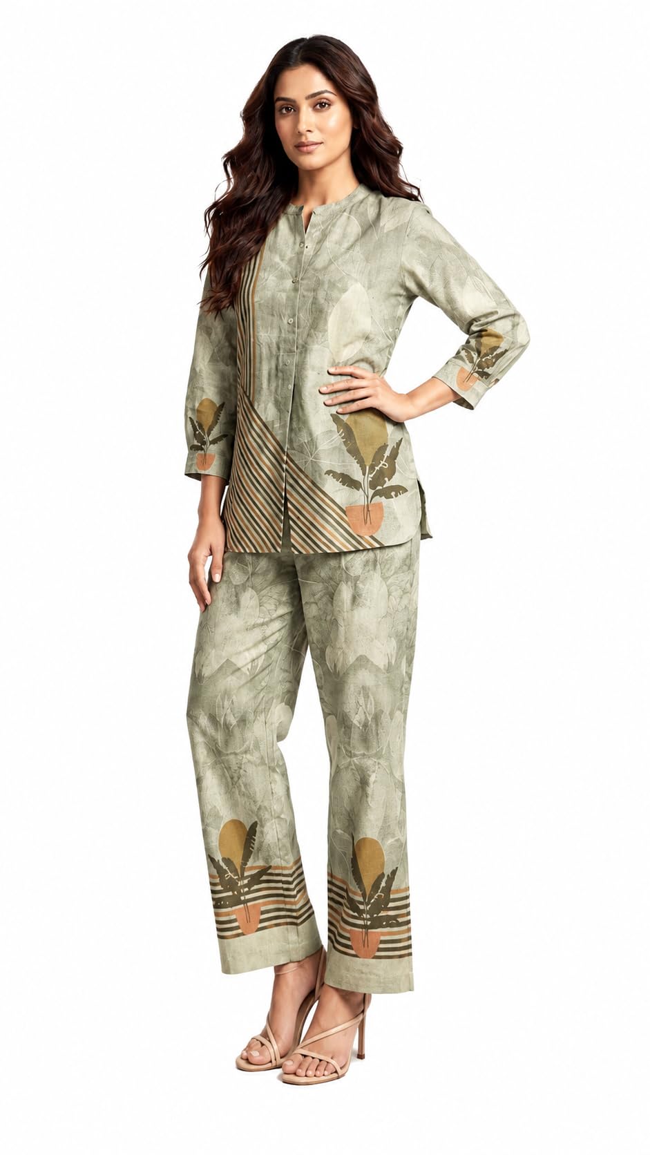 Garden Mist Sand Floral Co-ord Set-image-41