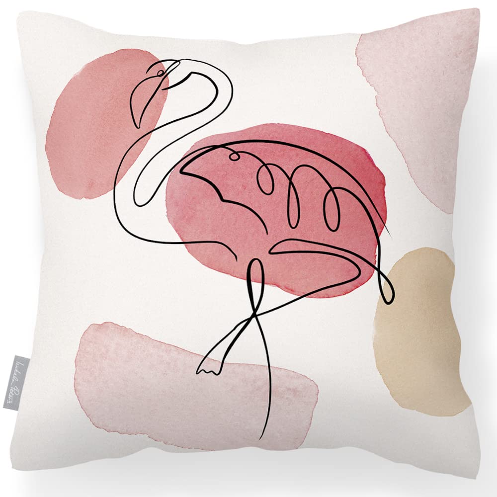 Izabela Peters Flamingo Outdoor Cushions Waterproof, 43 Cm, Filled Outdoor Cushion, Garden Furniture Cushions, Outdoor Seat Cushions, Garden Chair Cushions