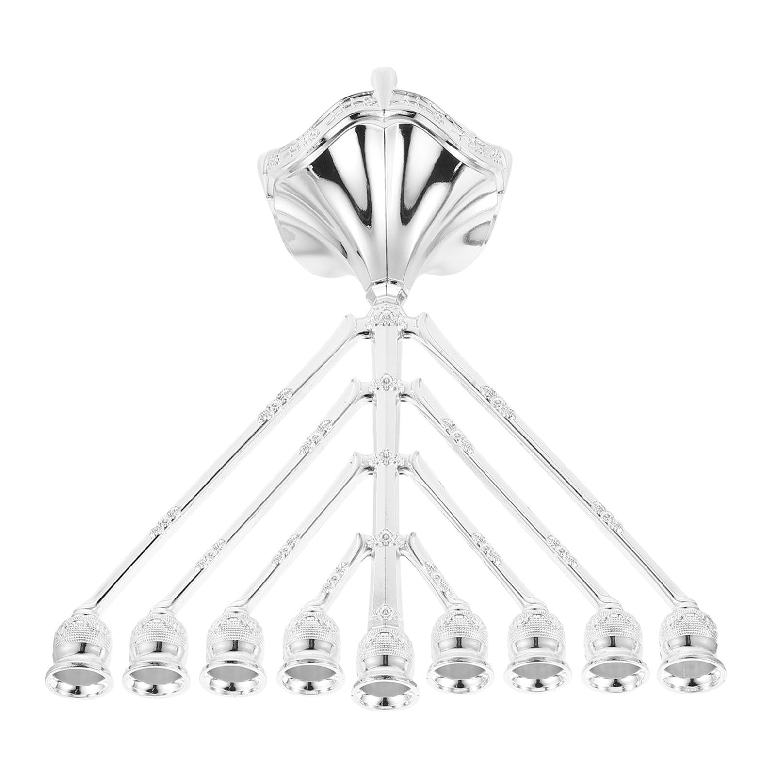 Chandelier de Hanoukka en alliage d'argent, bougeoir vintage élégant 9 branches