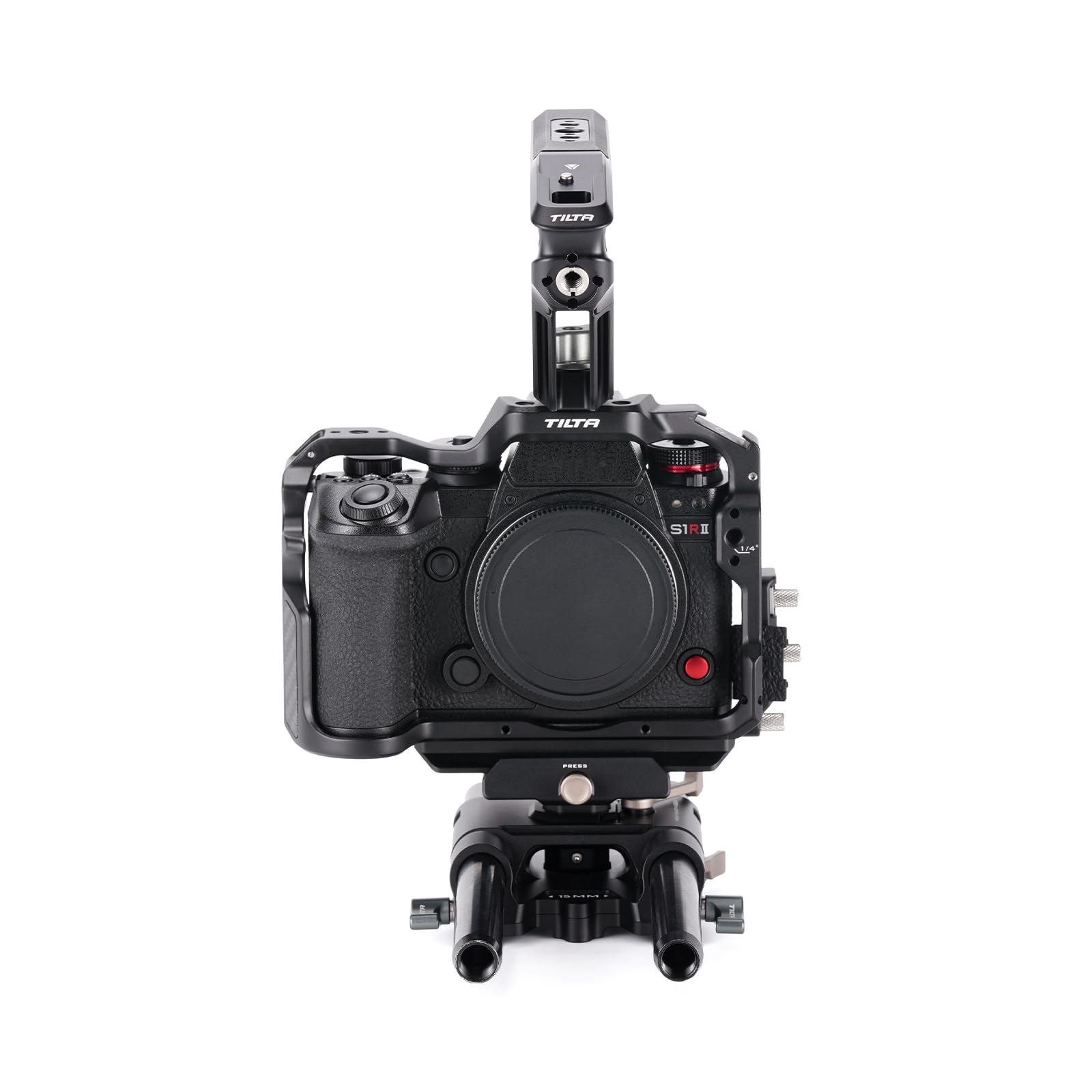 Tilta S1R II Gabbia, Kit di Base per Gabbia Fotografica Compatibile con S1R II/S5 II/S5 IIX/G9 II con Impugnatura Superiore, Piastra di Base LWS da 15 mm, Set di Aste - Nero TA-T80-A-B