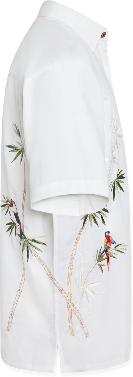 Bamboo Cay Men's Short Sleeve Flying Parrots or in Golf We Trust Embroidered Camp Shirts - Image 3