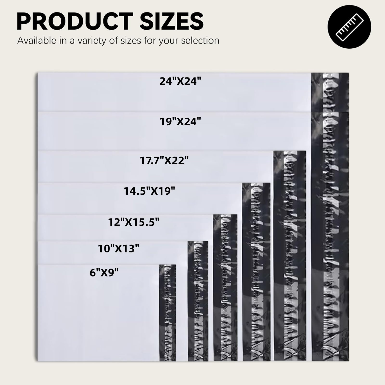 25 cm x 33 cm Poly Mailers, białe torby wysyłkowe i kopertowe opakowanie 10 sztuk