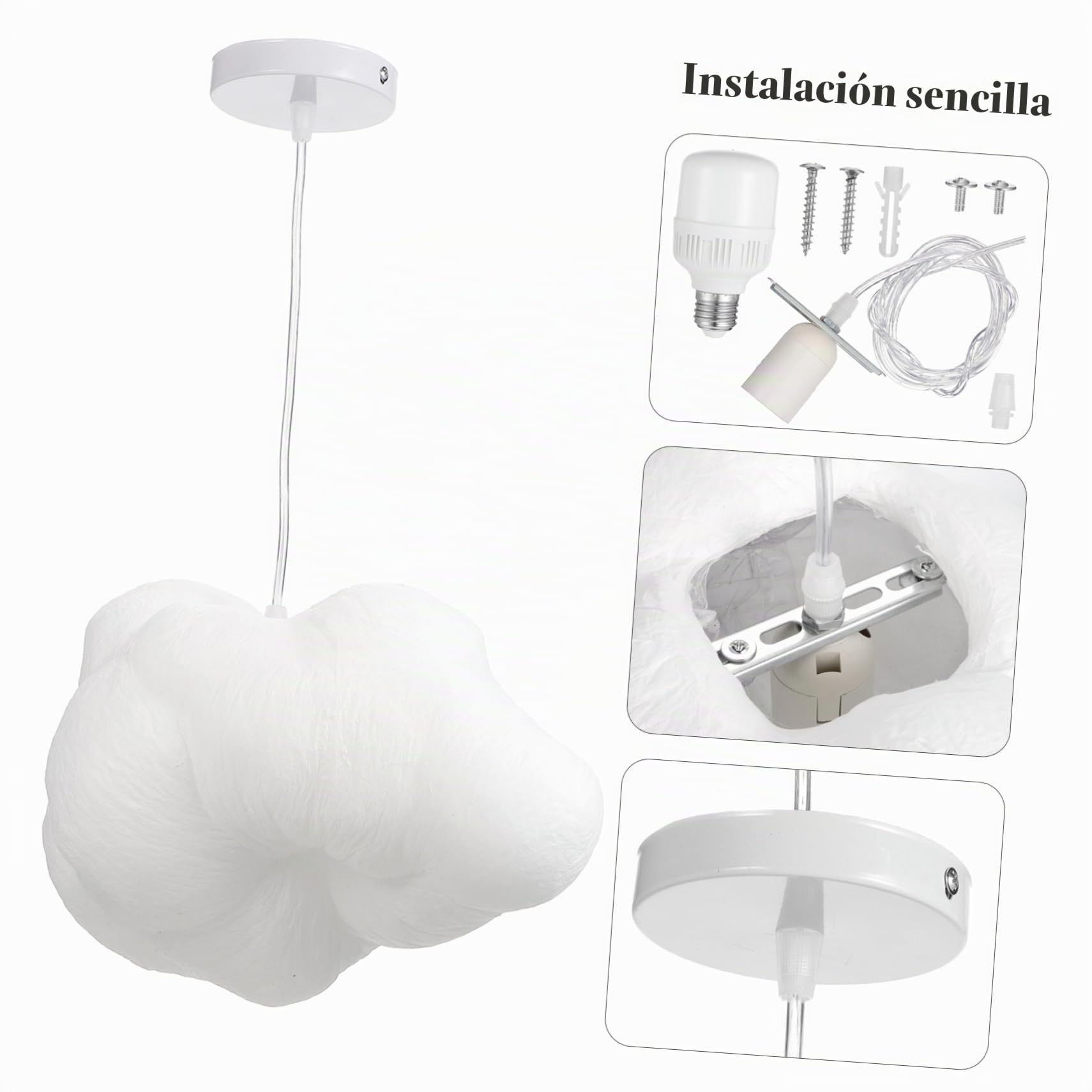 Ciieeo Lámpara Colgante Led Con Forma De Nube 13.38X7.87X7.08In Luz De Techo Decorativa Para Hogar Restaurante Bar Cafetería Diseño Creativo Sin Cable De Tierra