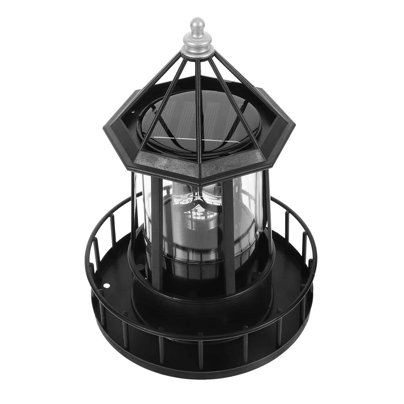 Solar LED Leuchtturm Dekorative Landschaftslampe Schwarz für Garten