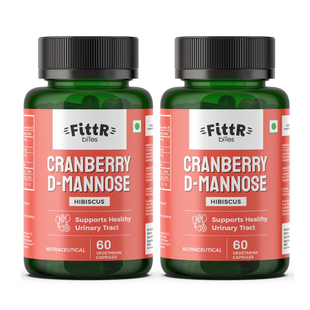FittR Bites Cranberry 400mg D-Mannose 400mg Extract Capsules for Urinary Tract UTI Health Supplement for Men Women, 120 Capsules, Pack of 2 (B0D1P3MJNZ) Amazon Price History, Amazon Price Tracker
