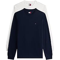 Tommy Jeans Tjm Slim 2Pack L/S Ext Dm0Dm22148, Maglietta a Maniche Lunghe