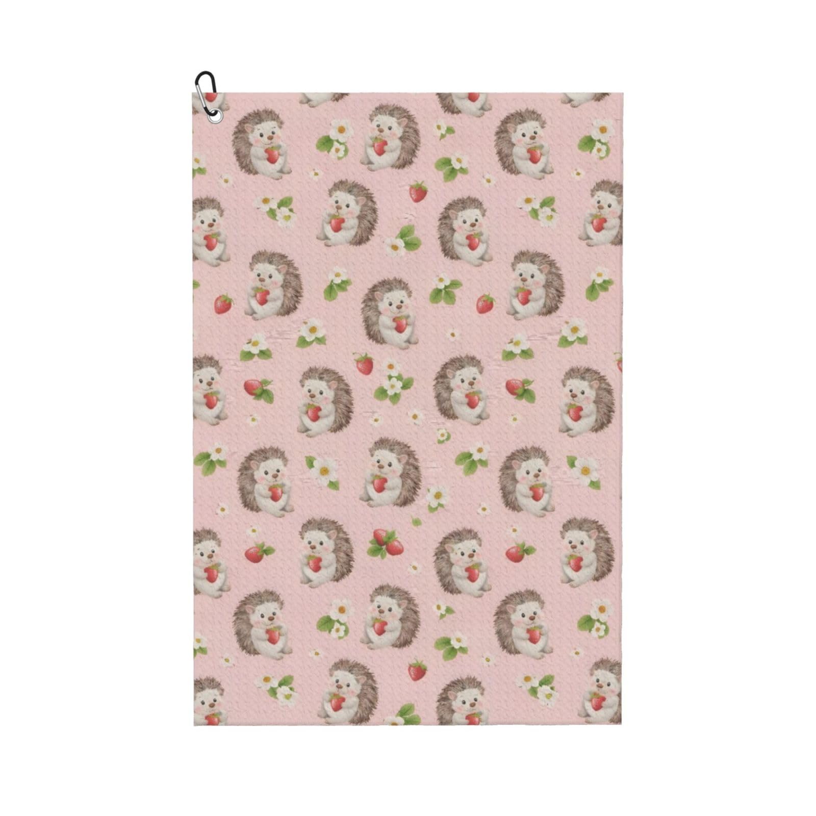 BSDFGSDD Hedgehog Floral Flower Strawberry Golf Towel 24 x 16 inches