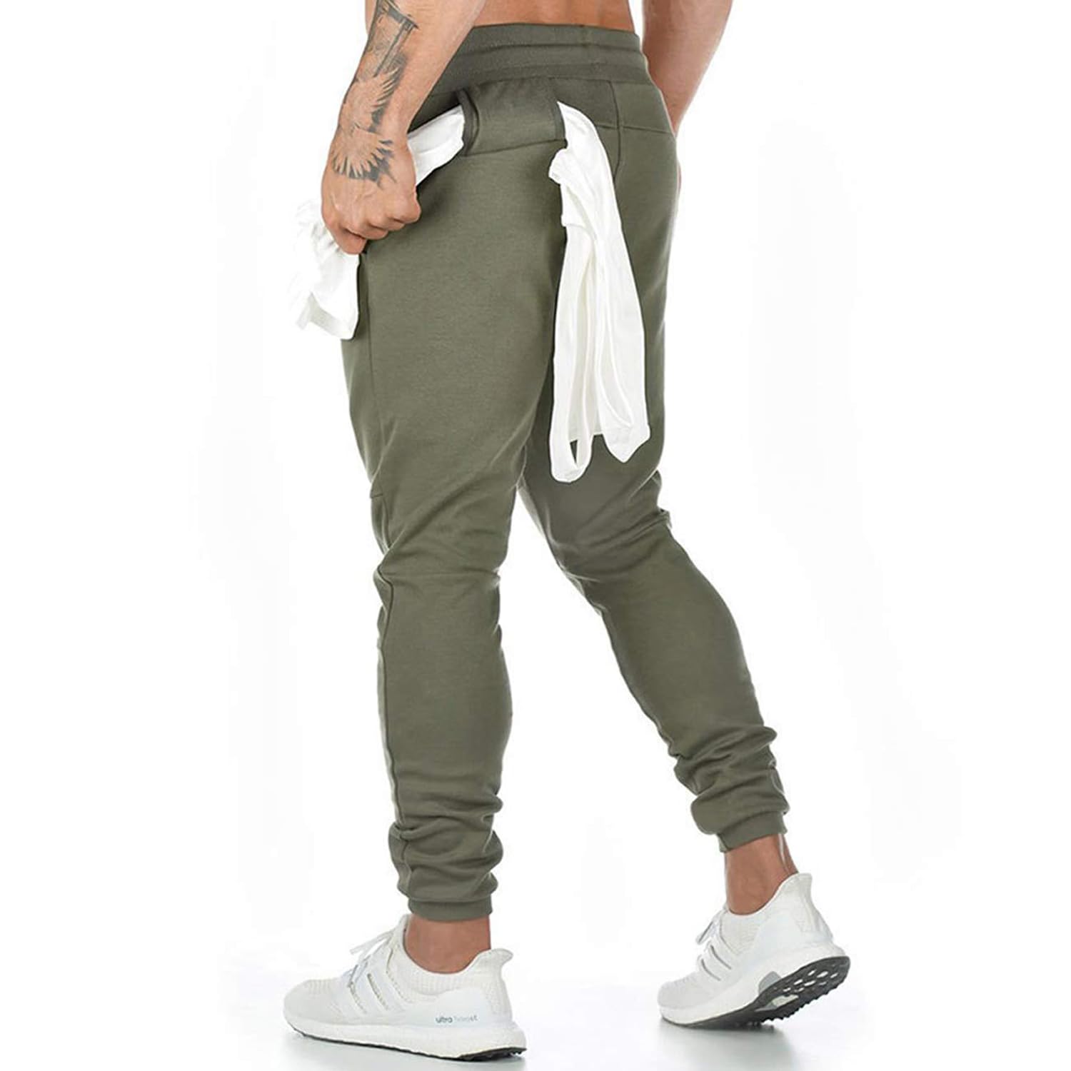 Yageshark - Pantalón de jogging de algodón para hombre, corte ajustado, estilo urbano, para deporte, ocio y fitness.