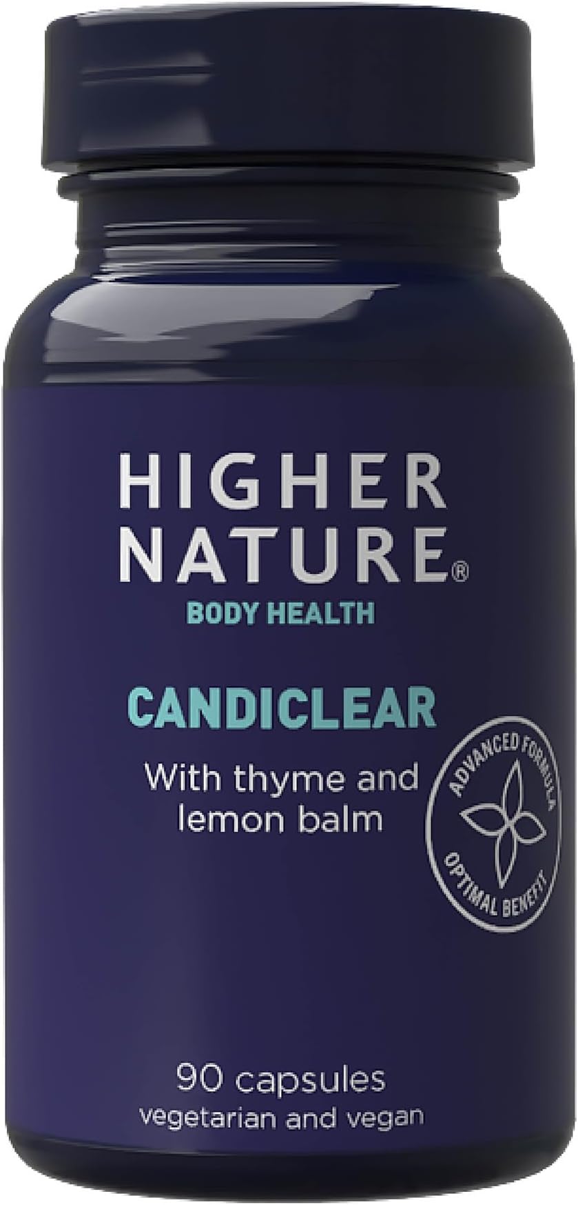 Higher Nature - Candiclear - for Digestive Health - with Caprylic Acid - Rosemary - Thyme & Lemon Balm - Vegetarian & Vegan - 90 Capsules