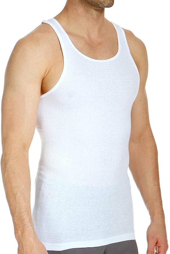 Stafford Men's Ultra Soft A-Shirts 100% Cotton White (Pack of 4)