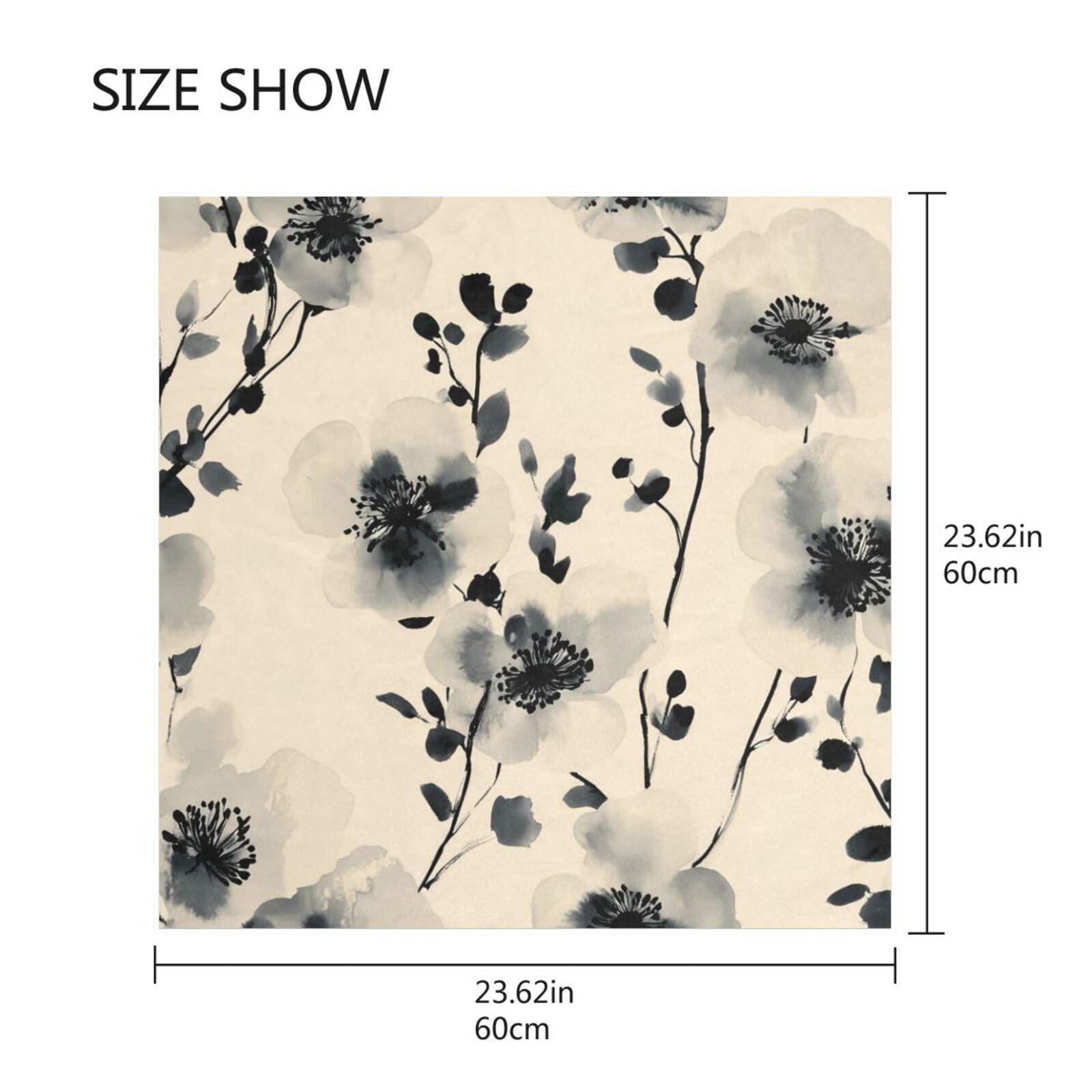 BOESI Abstract Black and White Flower Pattern Women's Headband, 23.62