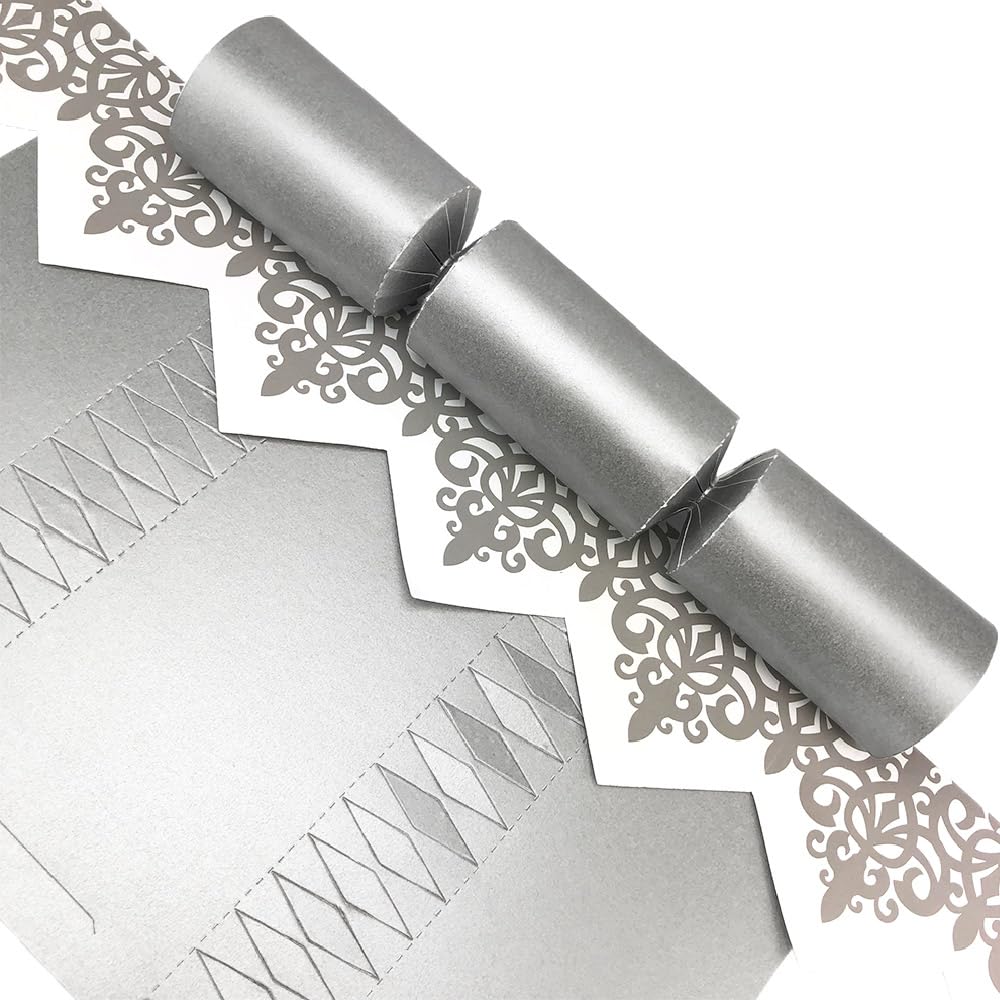 Bespoke By Crafty Capers Silver Pearl | Craft Kit To Make 8 Standard Diy Crackers | Eco Recyclable