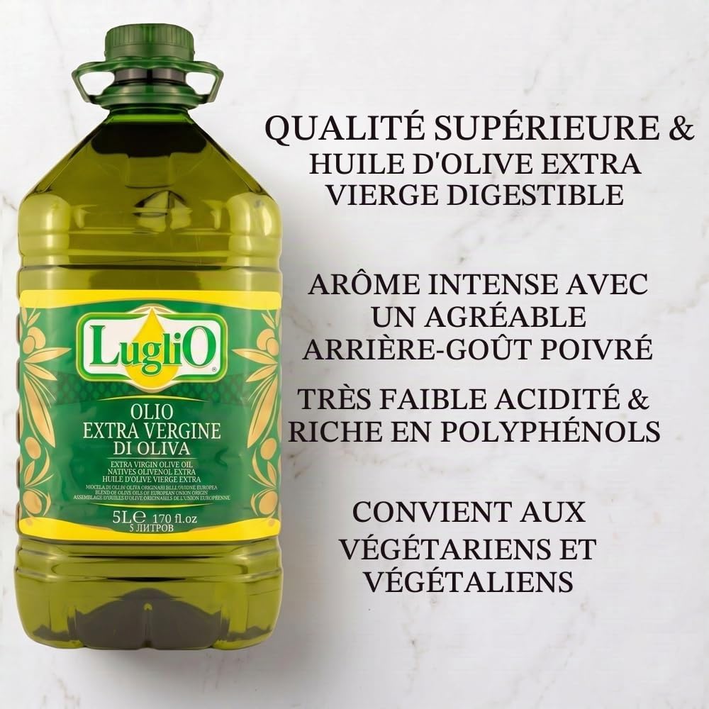 Olio Luglio - Huile d'Olive Extra Vierge (5 Litre) | Grand Récipient
