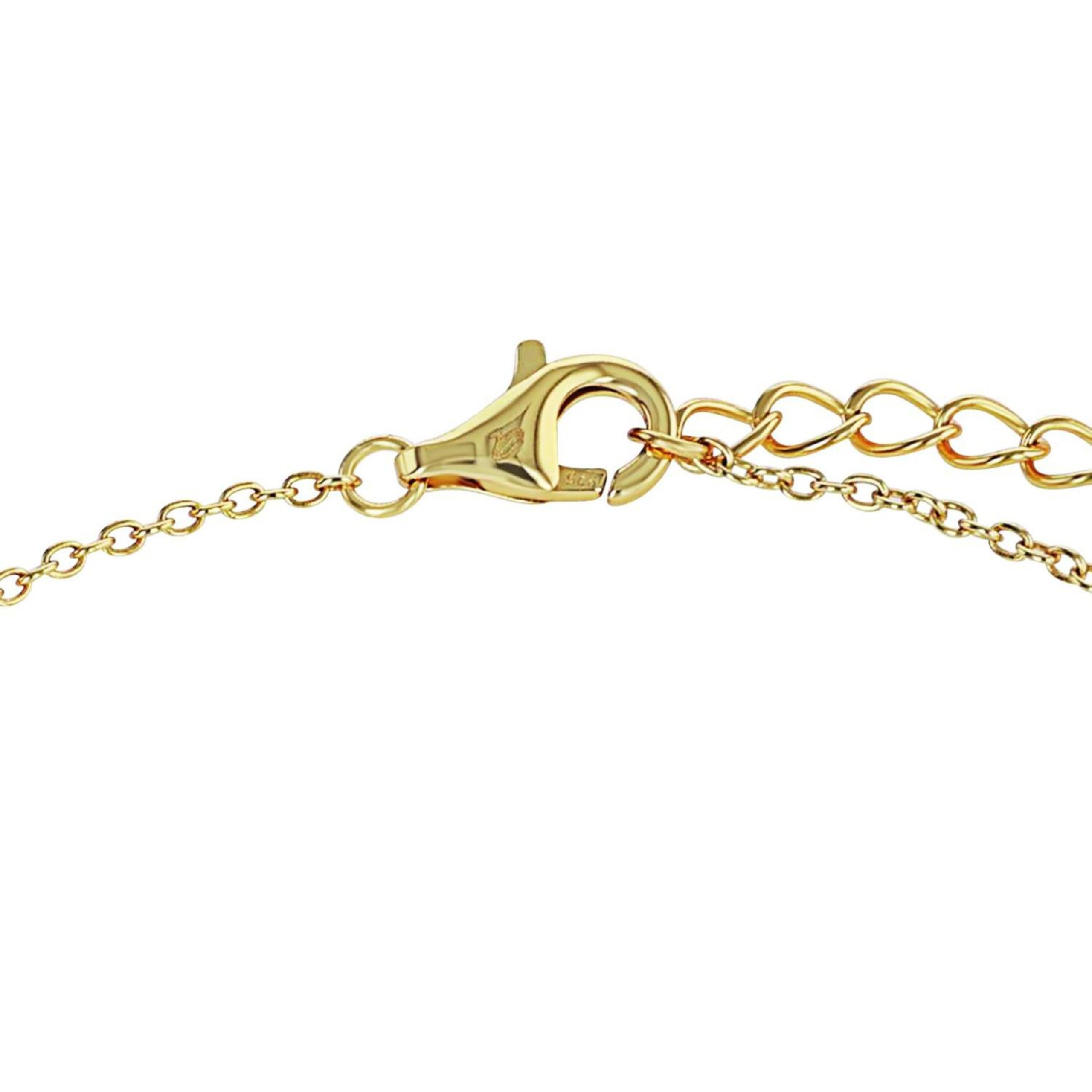 NOELANI - Bracciale da Donna in Argento 925 - Placcato Oro/Dorato - con Gemma synt e Zircone - Ciondolo a Croce "Speranza" - NOE-B0002