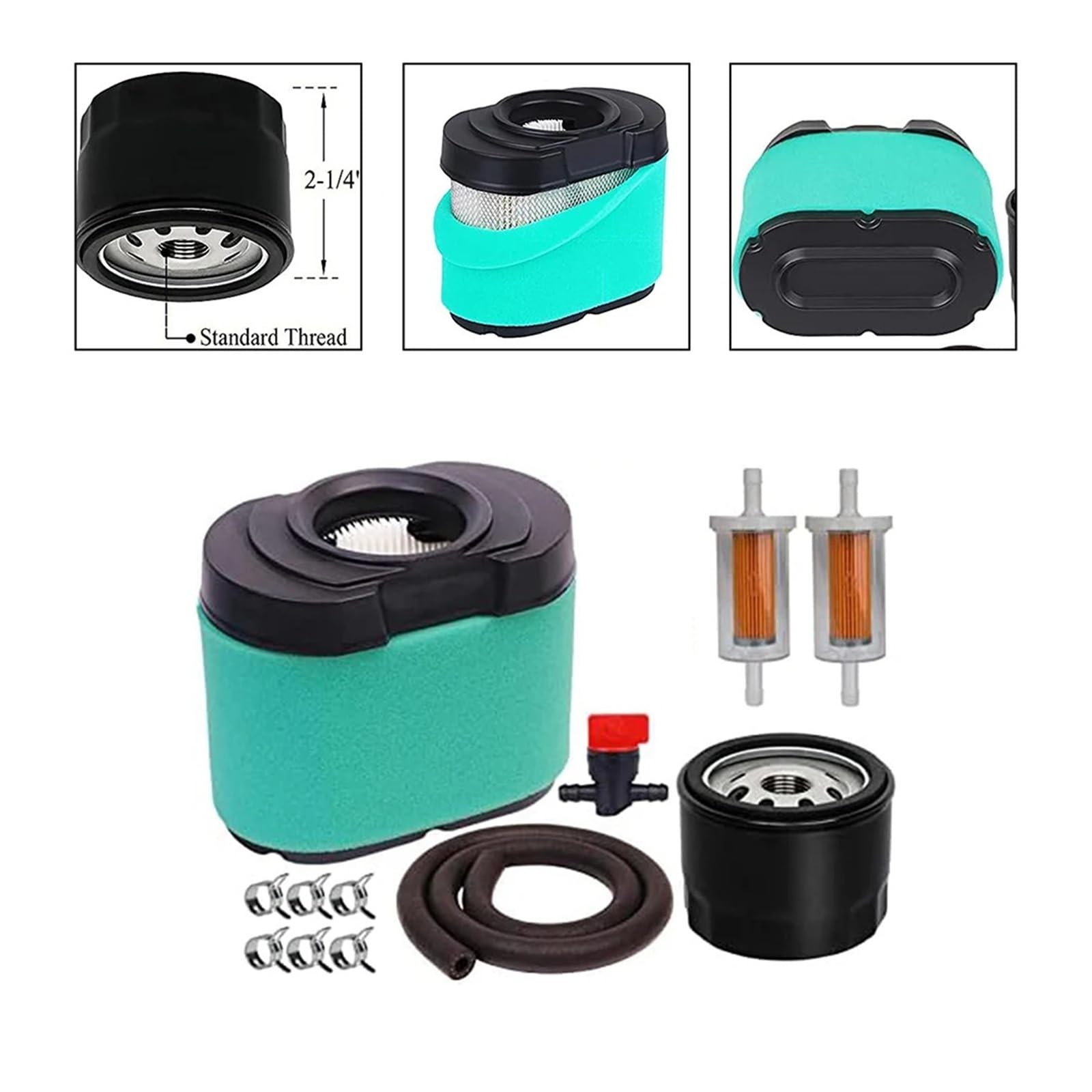 Compatible con GY21057 MIU11515 Filtro 492932S 492932 Filtro de aceite 695666 Filtro de combustible Kit de reemplazo de herramientas eléctricas de jardinería Kit de filtro de aire
