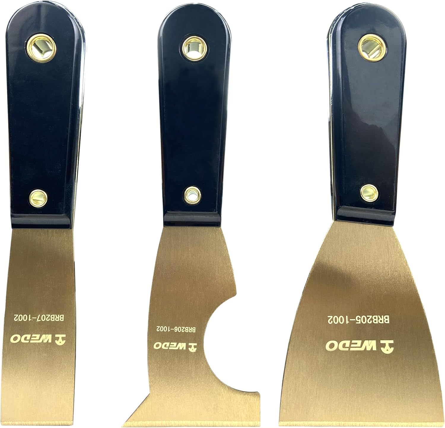 WEDO 3 Stücke Spachtel Set,Breite Klinge 75mm+Multifunktionsklinge 62mm+Schmale Klinge 32mm,mit Kunststoffgriff,Putty Messer Spachtel,Malerspachtel,für Tapeten & Wände,Länge 200mm