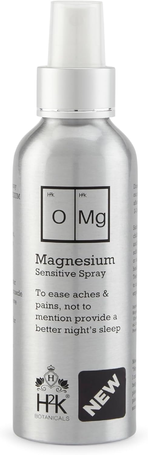 Magnesium Spray for Sensitive Skin Magnesium for Sleep Sore Muscle Repair Restless Legs Menopause Relief OMG 175ml by H2K Botanicals