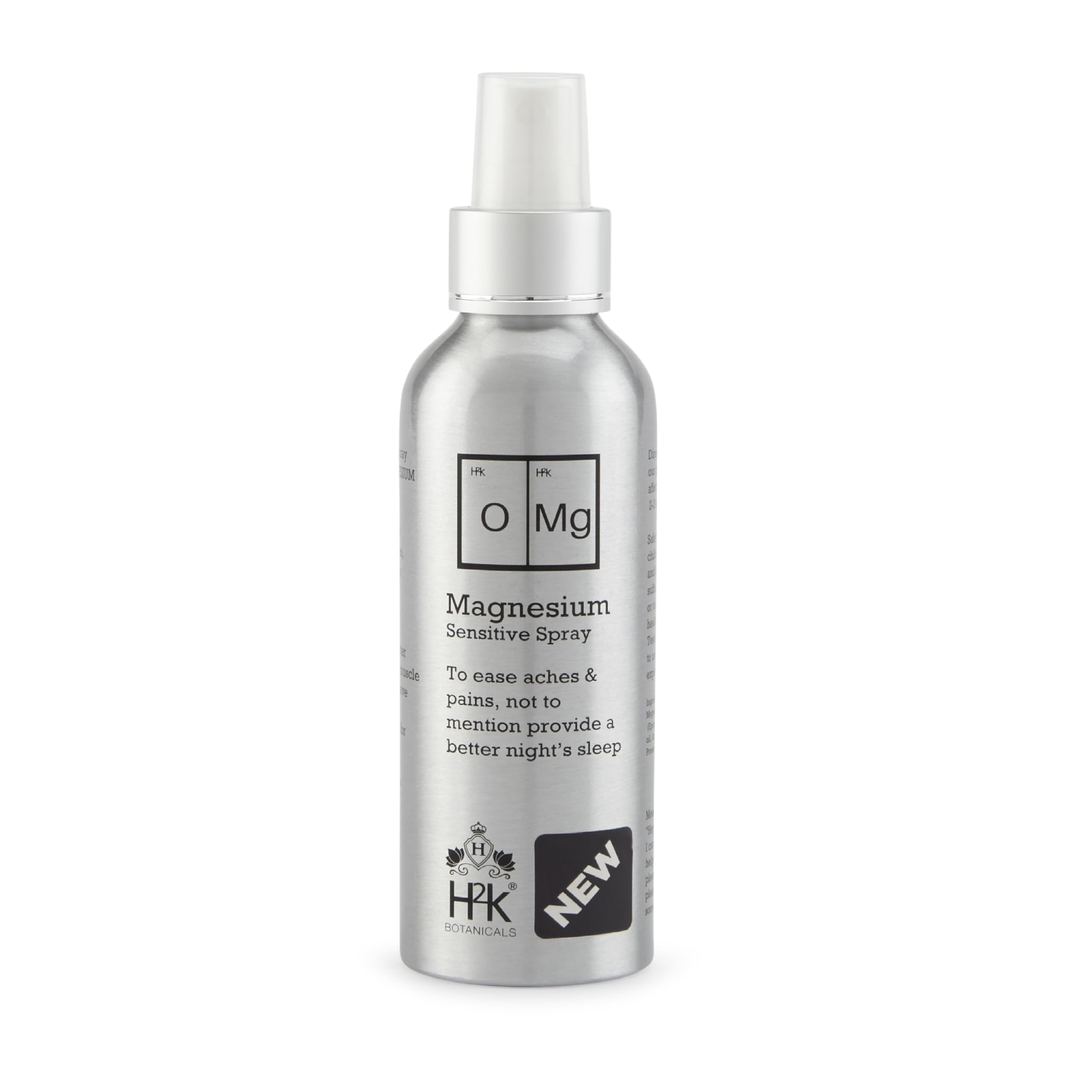 Magnesium Spray for Sensitive Skin Magnesium for Sleep Sore Muscle Repair Restless Legs Menopause Relief OMG 175ml by H2K Botanicals