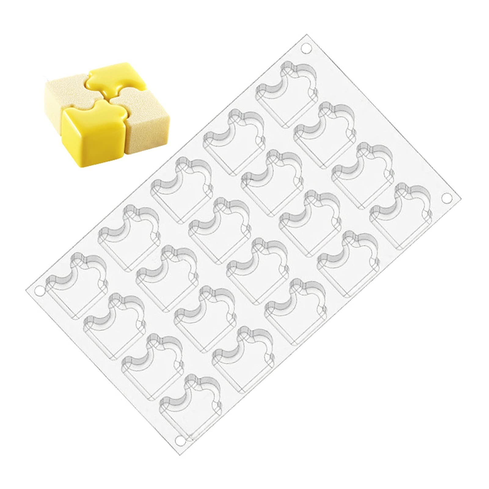 Forma do pieczenia, forma do ciasta, pieczenie HUANGXING-geometryczna mus silikonowa forma do ciasta Puzzle Jigsaw francuski deser forma narzędzia do dekorowania muffinów taca do pieczenia ciasta pate
