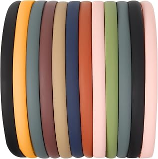 WOVOWOVO 8mm Thin Headbands For Women, 12 Pcs Plastic Headband with Teeth Simple Head Bands Combing Hairbands Hair Accessories for Girls, Teens and Women