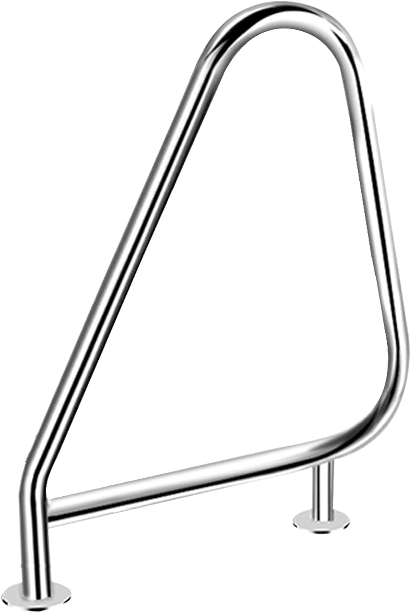 Rampe de piscine en acier inoxydable 304 design épuré argenté pour accès spa haut de gamme