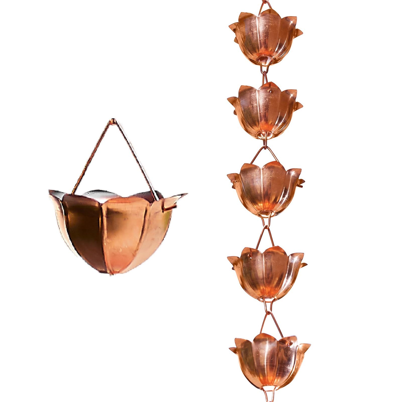 Pure Copper Rain Chain for Gutter Drainage and Garden Decoration