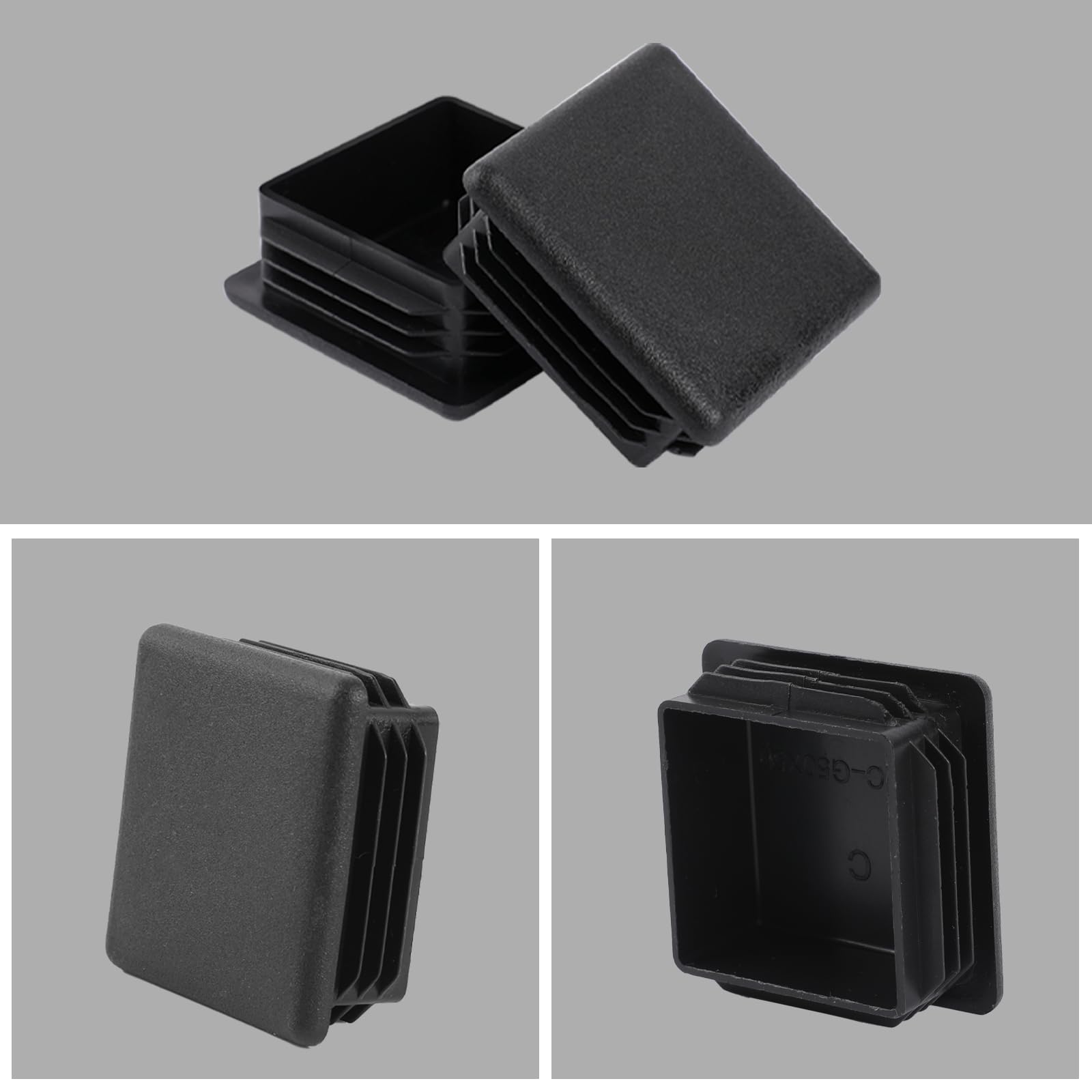 12 Tappi Per Tubi Quadrati 25x25 Mm - Nero, Plastica, Per Sedie E Scaffali - Foto 7