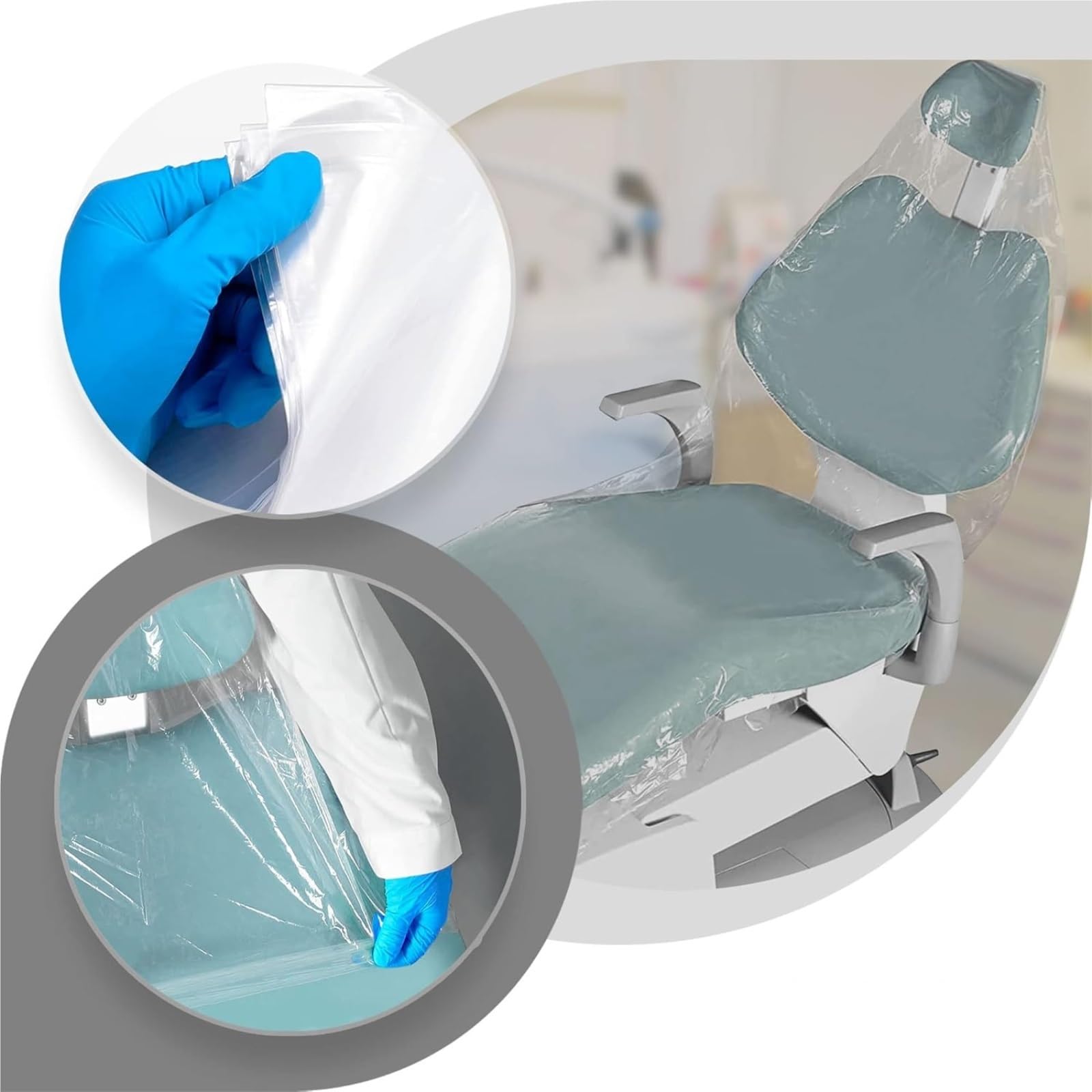 Pokrowiec na fotel dentystyczny, wodoodporny rękaw ochronny, sanitarny plastikowy pokrowiec na krzesła dentystyczne i tatuażowe, pełna ochrona siedziska i zagłówka