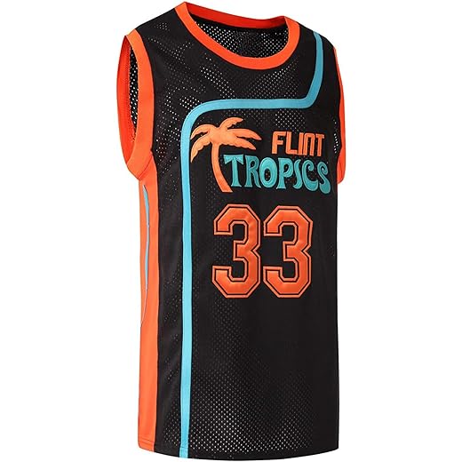 Borolin mens basketball jersey #33 jackie moon flint tropics 90s movie shirts