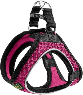 HUNTER Hilo Comfort Dog Harness Color: Pink Lightweight Step-in Harness for Small to Medium Dogs, with Mesh Material, Reflective Elements, Comfortable Light, Modern Design, Size: M-L