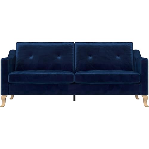 Mr. Kate Tess Sofa with Soft Pocket Coil Cushions, Small Space Living Room Furniture, Blue Velvet