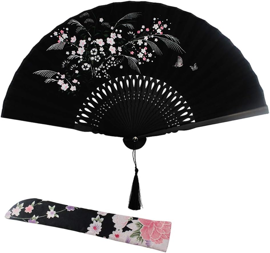 Amazon.com: YARRD Folding Hand Fan for Women Wooden Folding Bamboo Gan ...