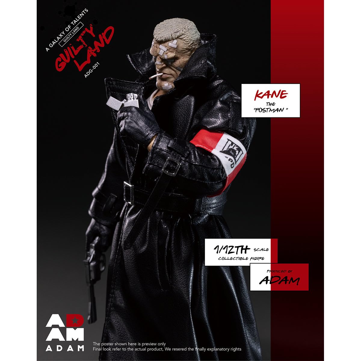 HIPLAY ADAM Guilty Land - Kane The Postman Figura Akcji 1/12 Skali