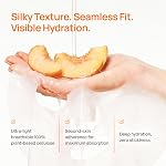 PLANTIFIQUE Korean Face Mask, 5-Pack with Peach Extract, Vitamin C, Hyaluronic Acid - Hydrating & Rejuvenating Sheet Masks - Masque Visage All Skin Types