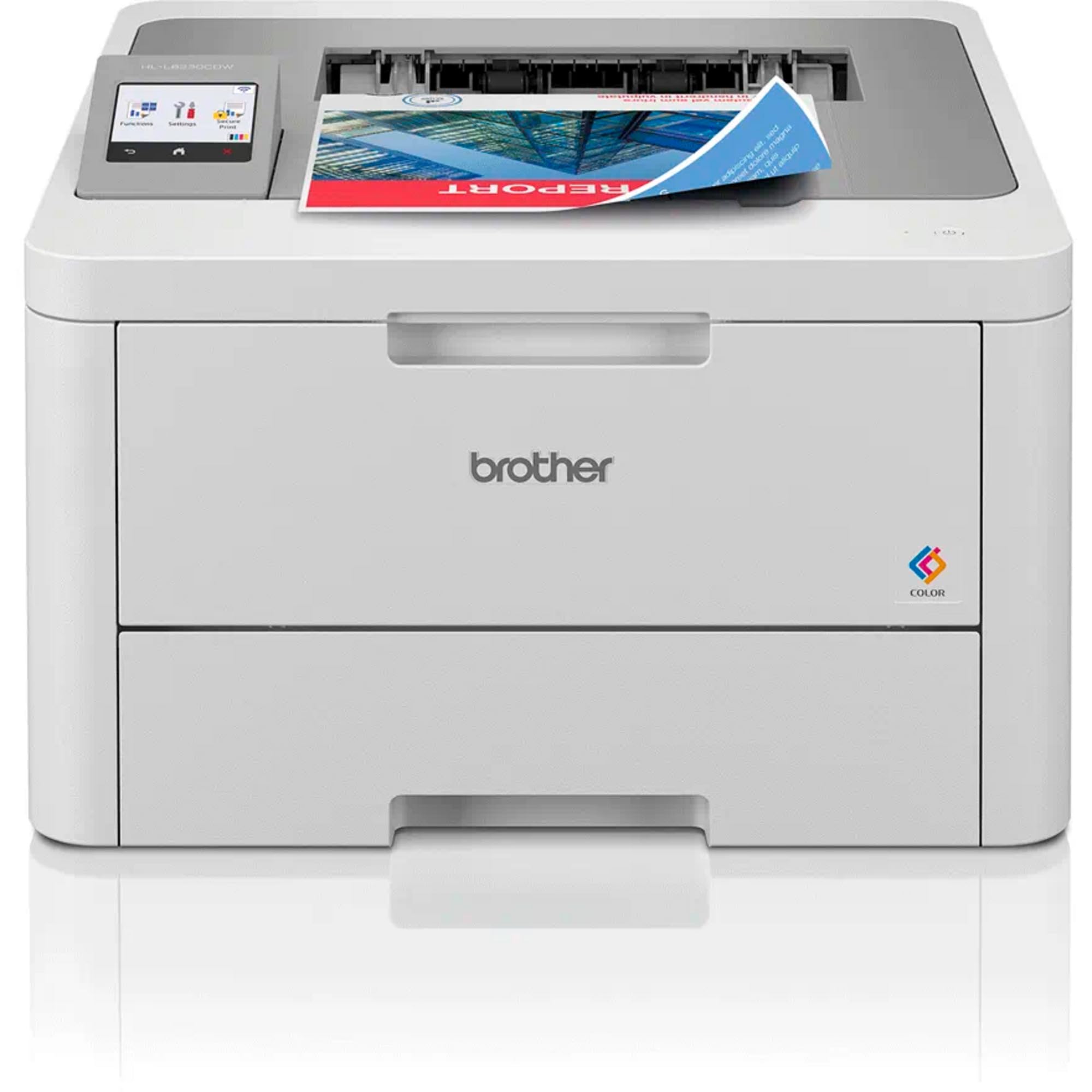 Brother HLL8230CDW | Stampante LED a Colori | 30 ppm | Stampa Fronte/Retro | Touchscreen 6.8cm| WiFi e USB | Inbox toner da 1000 pag