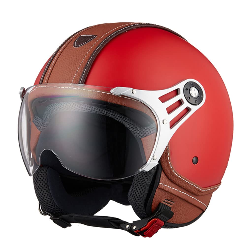 Retro Vespa Helmet Open Face Motorcycle Half Helmet Adult 3/4 Men's Women's Motorbike Helmet DOT Certified Electric Scooter Cruiser Jet Helmet Novelty German Outdoor Riding Helmet