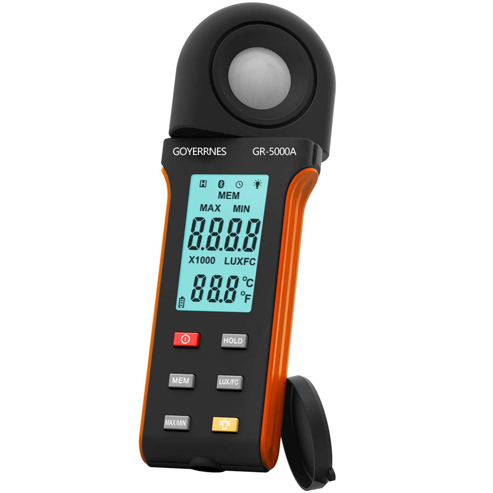 Illuminance Light Meter, Digital Lux Foot Candles Meter 0.1~400,000 Lux (0.1~40,000 FC) with 270º Rotatable Detector, Lumen Meter Luxmeter for Plants LED Lights Indoor Outdoor