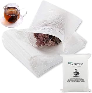 200 Pcs Disposable Tea Bags for Loose Leaf Tea, Empty Tea Bags for Loose Tea with Drawstring, Natural Tea Filter Bags for Loose Tea