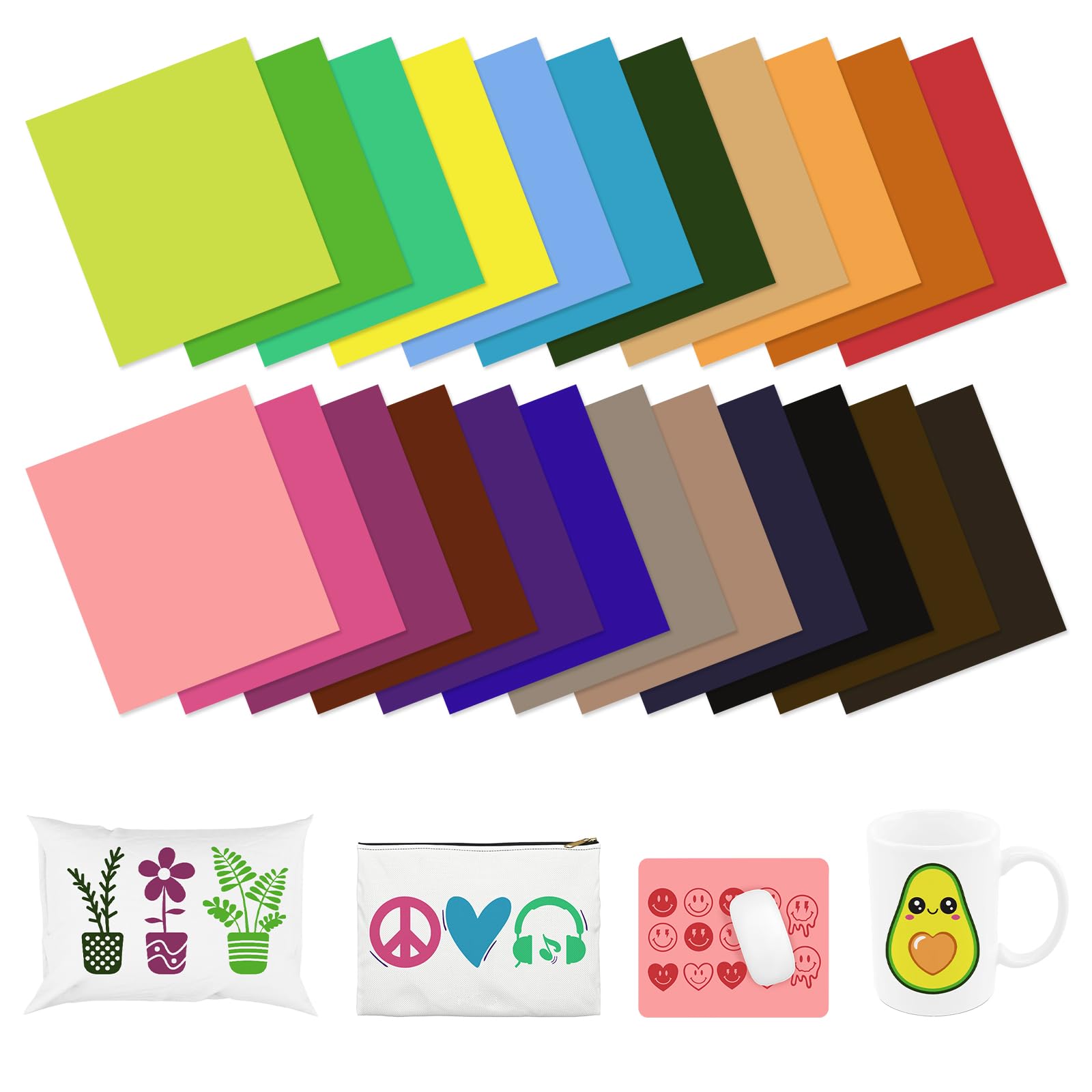 HTVSTDSublimation Transfer Ink Paper - 23 pcs 12" x 10" Solid Color Sublimation Transfer Sheets for Tumbler T-Shirts Mugs DIY Sublimation Transfer Paper