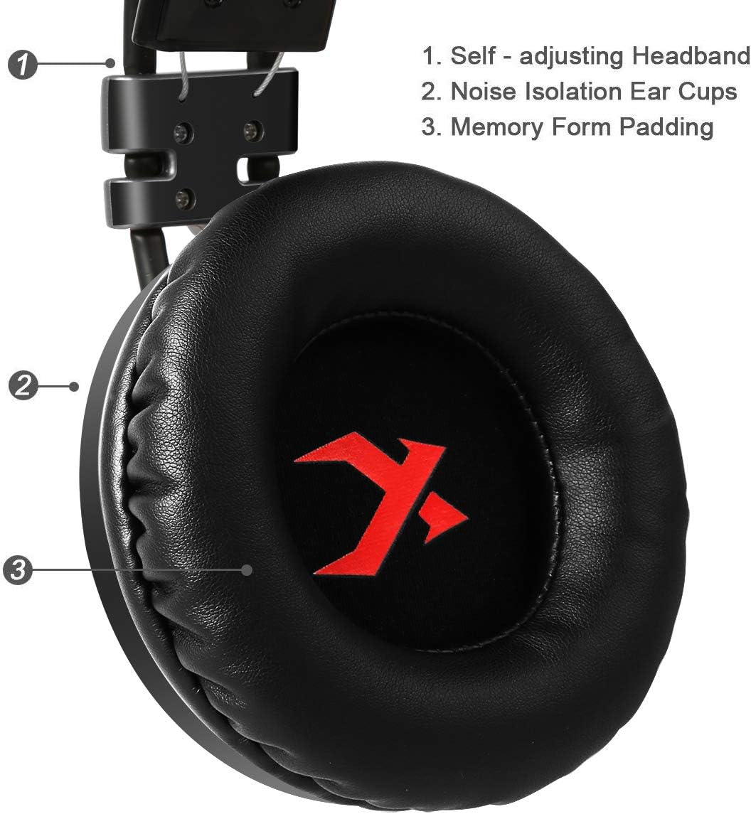 XIBERIA USB-V10D PS4 Headset-Stereo Gaming Headset,Noise Isolation Wired Over Ear Stereo Gamer Headphones with Microphone and Volume Contro for PC/PS4/Skype/Webinar(Grey)