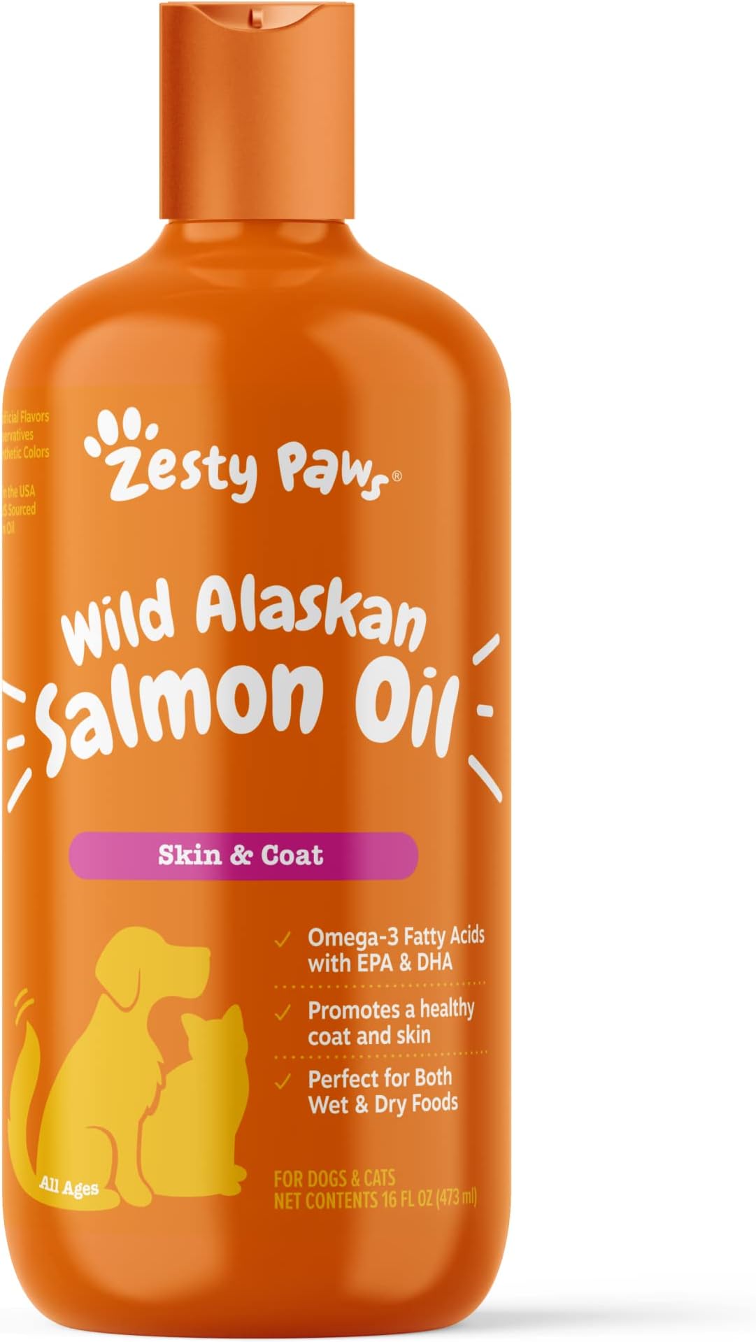 Wild Alaskan Salmon Oil for Dogs & Cats, Skin & Coat, All Ages, 16 fl oz (473 ml)