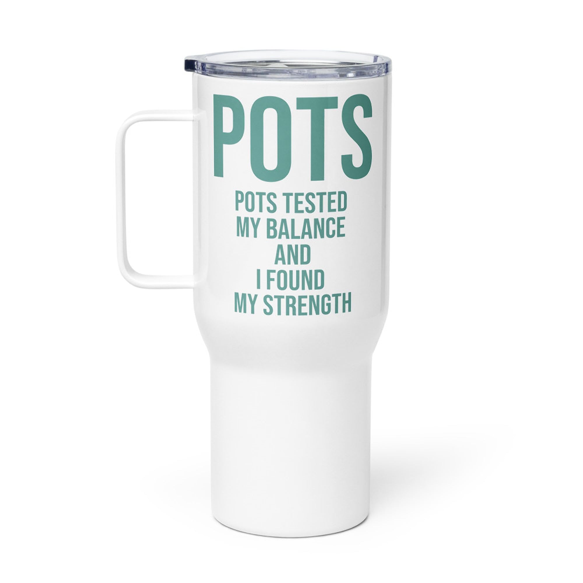 Taza de Viaje POTS con Asa, Regalo para la Comunidad POTS