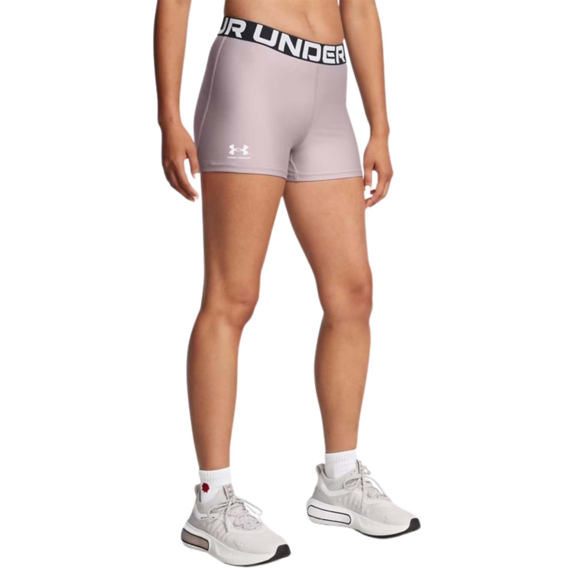 Under Armour Womens HeatGear Shorty Shorts Shorts, Tetra Gray / / White, L